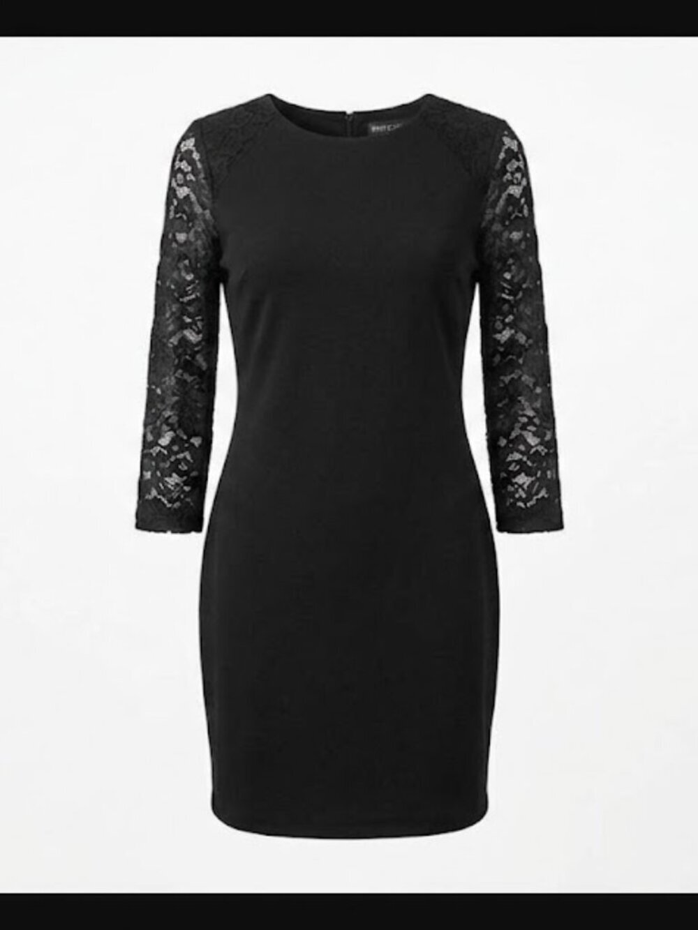 Enfocus Studio Black Lace 3/4 Sleeve Bodycon Sheath Dress Size 8 - Picture 1 of 7